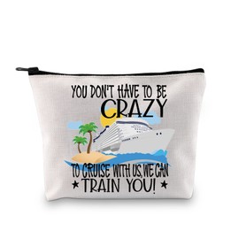 JTOUK Cruise Travel Gift Cruise Squad Girls Trip Gift Cruise Team Makeup Bag Gift for Family Cruise (Train You Bag EU)