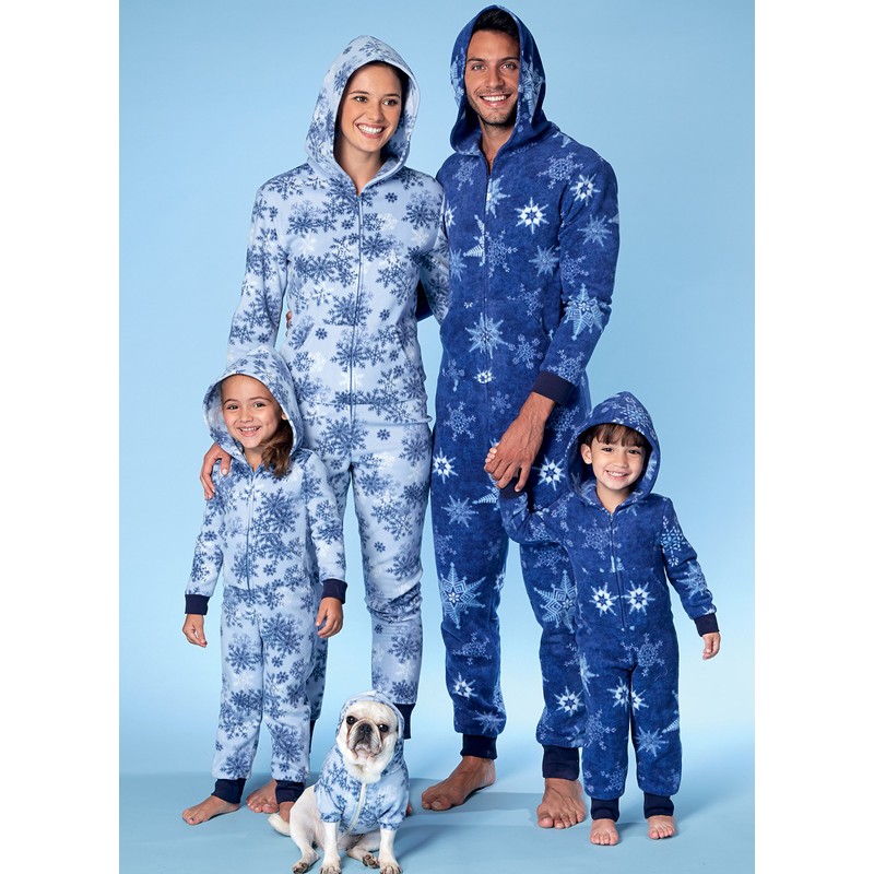 McCall's Patterns Mens/Misses/Boy's/Girls/Child Jumpsuit and Dog Coat, Multi-Colour, Sizes S-XL