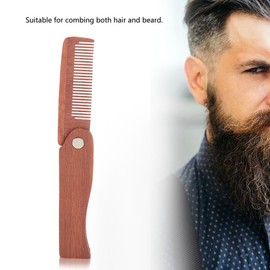 Beard Comb, Portable Natural Wooden Beard Comb Folding Pocket Beard Shaping Comb Hair Salon Tools Beard Styling Comb Beard Comb Men's Folding Pocket Comb