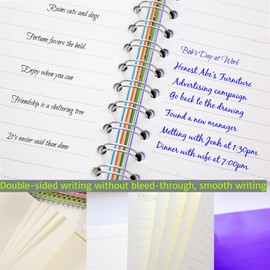 YOOFUN Spiral Notebook,5 Subject Notebook,Lined Spiral Journal Notebook for Work,260 Pages A5 College Ruled Journal Notebooks with Dividers Tabs for Work, School, Women, Men