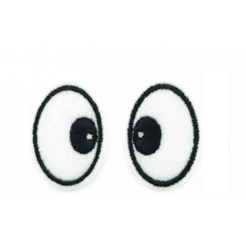 Unbranded Cartoon Pair of Feminine Oval Eyes Iron On Sew On Patch 1 PAIR=2PCS 2466