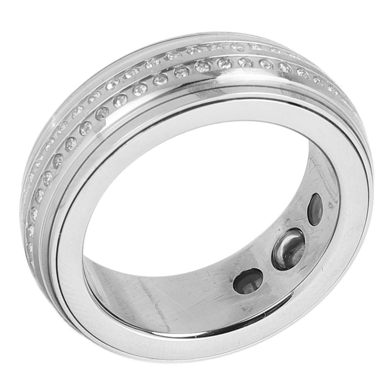 Smart Activity Tracker Ring With Charging Case Rhinestone Decorative IP67