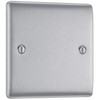 BG Electrical NBS94 Single Blank Plate, Brushed Steel