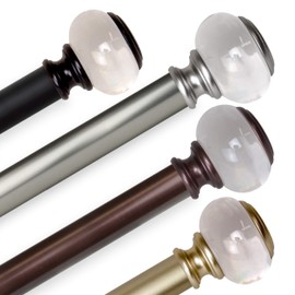 Rod Desyne 1" Lilian Single Curtain Rod, 120-170 inch, Light Gold