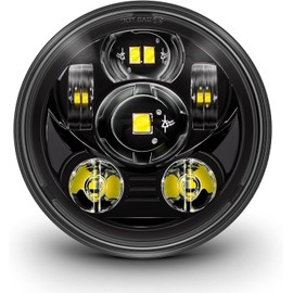 GREENBEAN Harley 5.75 inch Hi/lo LED Headlight Waterproof High Brightness DC 12v-30v Projector Black 1 pcs