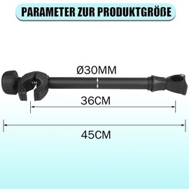 Warmfay Black Frame Holder Long 45 cm, Lockable Wheel Frame Holder, for U-Bracket Tube: Diameter 3.0 cm, Universal Replacement Holder Bicycle Carrier for All Standard Rear Carriers