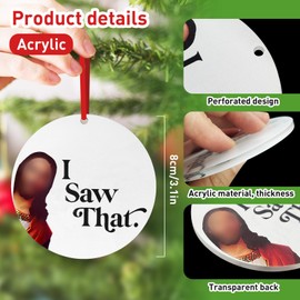 Funny Christmas Ornament 2024, I Saw That Jesus Ornament, Funny Christmas Ornament Gifts Exchange for Adults Coworkers Christians, Unique Jesus Ornaments for Hanging Christmas Tree Decoration