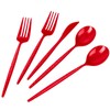 LIYH 150 Pcs Red Plastic Cutlery Sets - Red Plastic