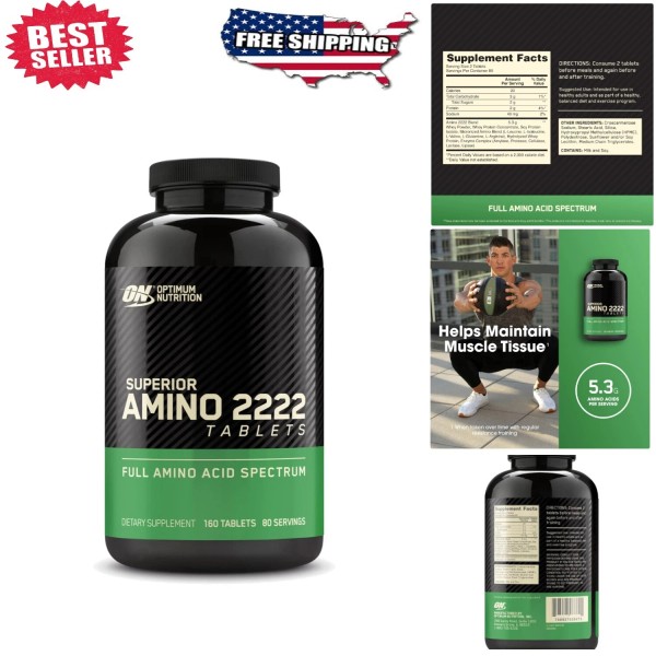 Superior Amino 2222 - Unflavored 160 Count Tablets for Ultimate