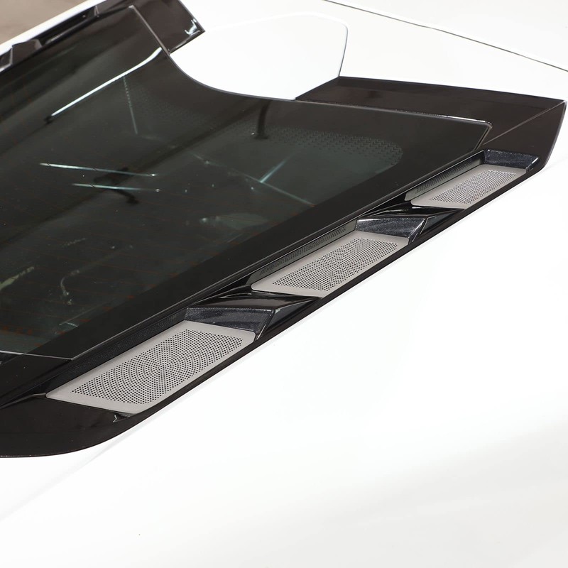 Car Craft Perforated Rear Hood Vent Grille Inserts, Polished Stainless