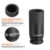 HARFINGTON 12-Point Deep Impact Socket 1/2 Inch Drive 25mm Metric