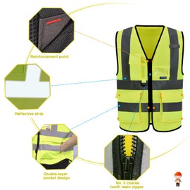 A-SAFETY FAA Licenced Drone Pilot High Visibility reflective Vest for men