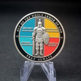 Put On The Full Armor of God Challenge Coin, Commemorative Prayer Coin