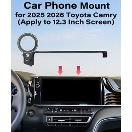AbeeyGeomarn Car Phone Holder for Toyota Camry 2025 2026 Accessories Apply to 12.3 Inch Touch Screen Fixed Clip MagSafe Cell Phone Mount Hands-Free 360° Rotation