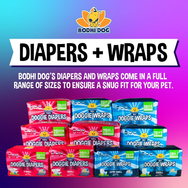 Bodhi Dog Disposable Male Dog Diapers - Super Absorbent, Leak-Proof