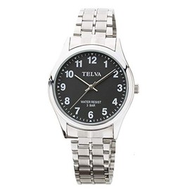 CREPHA TE-AM148-BKS Men's Wristwatch, Analog, Waterproof, Bracelet, Black, Silver, Wristwatch Daily Water Resistant Bracelet Casual