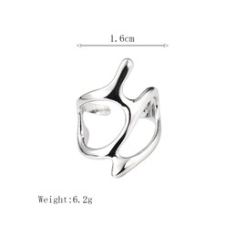 Chunky Gold Liquid Texture Rings, Adjustable Irregular Geometric Metal Opening Thumb Rings, Dainty Statement Jewelry Gifts for Women Teen Girls (Silver)