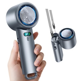 Portable Fan, Cooling Sensation, Handy Fan, 10,000 mAh, Super Large Capacity, Up to 24H Long Working Time, Equipped with Cooling Plate, 100 Levels of Wind Power Adjustable, 90° Folding, Handheld Fan