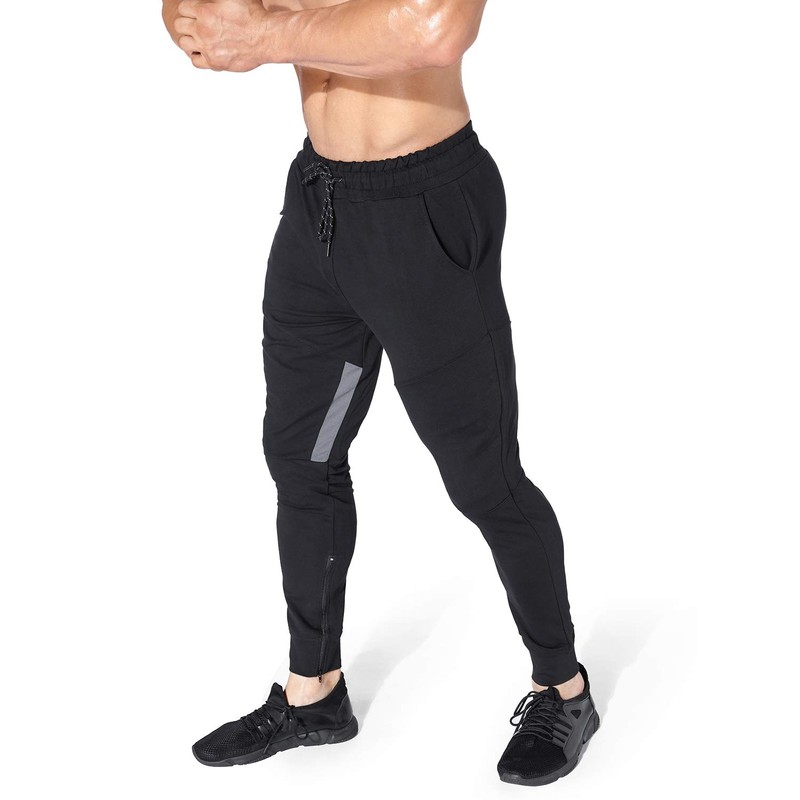 BROKIG Mens Gym Jogger Pants,Casual Slim Workout Sweatpants with Zipper