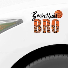 Basketball Brother Sticker, Leopard Print Basketball Vinly Decal for Cars Laptops, Windows, Walls, Fridge, Toilet and More - Sport Theme Stickers 15in