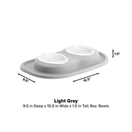 WeatherTech Double Low Pet Feeding System w/Plastic Dog/Cat Bowls