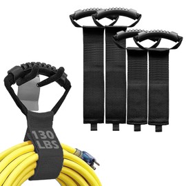 YERGOFE 130lbs Cord Holder Storage Straps - 4 Pcs - Storage Wrap Holder Extension Hook and Loop Cord Hose Organizer Strap with Carrying Handle
