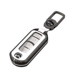 Mazda Key Case, TPU Buildable Key Case, Zinc Metal Key Bag, For Mazda 2, 3, 5, 6, 8, CX3, CX5, CX7, CX9, MX5, Speed3, Miata 3, 4, 5 Buttons, For Smart Keys, Lightweight, Glossy, Cover, Protects Keys,