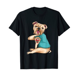 Father's Day gifts dog English Bulldog i love Dad tattoo Men Women Kids T-Shirt