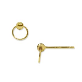 Boutique tiny gold dainty door knockers stud earrings 18k gold .925 sterling silver
