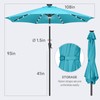FLAME&SHADE 9 ft Patio Umbrella with Solar Lights, 40 LED