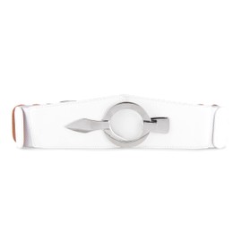 BlackButterfly Wide Elastic Waist Belt Fashion Vintage Dress Cosplay Waspie Belt (White, XL)