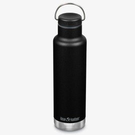 Klean Kanteen 20oz (592ml) Insulated Water Bottle with Loop Cap, Black