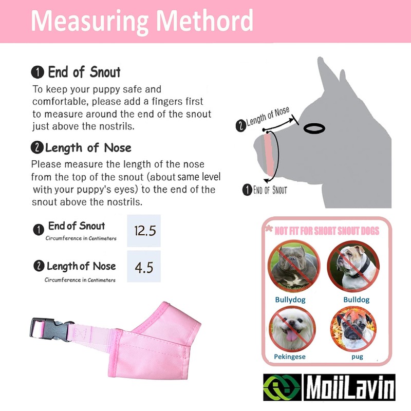 MoiiLavin Dog Muzzle XS (2 PCs) Soft Air Mesh for
