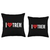 I Love Tren Throw Pillow, 18x18, Multicolor