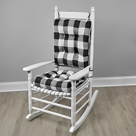 Klear Vu Solarium Rocking Chair Cushion, Assembled in The USA, for Indoor & Outdoor Use, Patio, Living Room, or Nursery, 19"x19" Seat and 21"x18" Seatback, 2-Piece Set, Black 2 Count