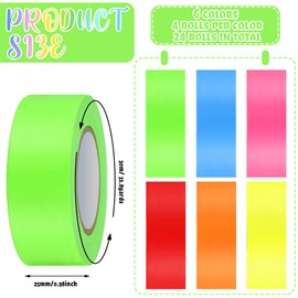 Hoolerry Flagging Tape Assorted Colors, Non Adhesive Marking Tape, Multipurpose Neon Surveyors Tape 1 Inch Wide for Tree Marking, Hunting Trail Tape, Boundaries and Hazardous Areas Marking (24 Pcs)