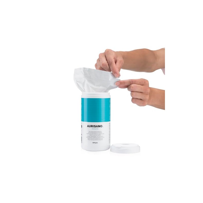 Hearing Aid Cleaning Wipes - Dispenser + Refill - 200