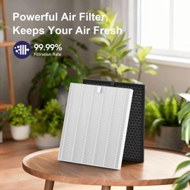 FMDZFL 5510 Filter Q Replacement for Winix 5510 and 5520 Air Purifier, 1x H13 True HEPA + 1x Activated Carbon (Part# 1712-0123-00)