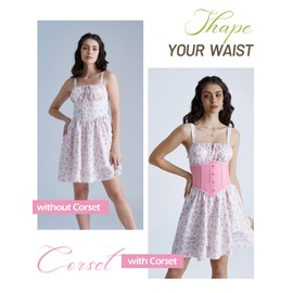 Scarlet Darkness Corset Belt for Women Fishbone Wide Waist Corset Pirate Belt Pink Size 6