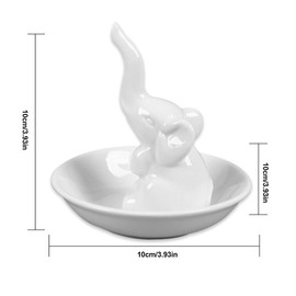 Ring Holder Ring Dish,White Elephant Ring Tray Rings Bracelets Earrings Trinket Tray Ewelry Organizer Ceramic Display Tray for Women Girls Birthday Gift