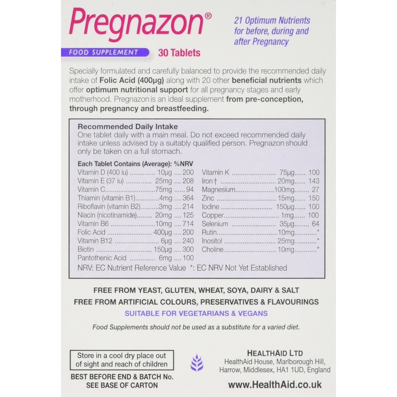 HealthAid Pregnazon - 30 Tablets
