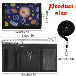 SYSYSYYASNL Children's Boys Neck Pouch with Chain Clip Zip Foldable Triple, Purse Children with Lanyard for Teenagers Boys, E, American
