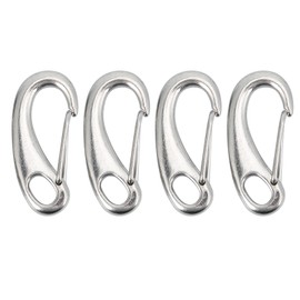 4pcs 100mm Heavy Duty Snap Rope Hook Stainless Steel Spring Snap Hook Clip Marine Grade Carabiner