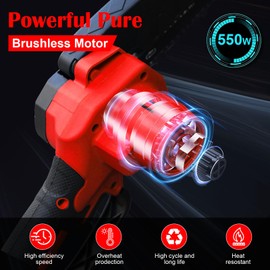 6-Inch Mini Chainsaw, Cordless Handheld Electric Chainsaw with 2x 24V 4000mAh Batteries & 2 Chains, Lightweight & Portable, for Tree Trimming, Wood Cutting, Gardening, Outdoor & Household Use (Red)