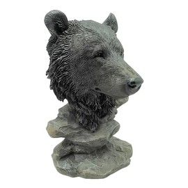 ICE ARMOR 4.5" H Bear Bust Figurine Statue Sculpture Ornament Decor for Housewarming, Holidays, Christmas for Men/Women