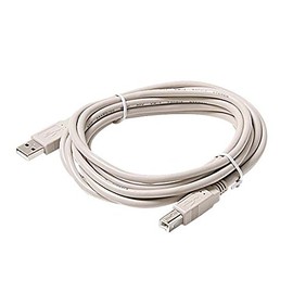 3' FT USB Type A 1.1 to B Male 2.0 Ivory Cable USB Male to Male Backwards Compatible with USB 1.1, Flexible PVC Jacket with 24K Gold Contacts