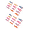 24pcs Long Coffin False Nails Multicolor Stick on Nails Pink