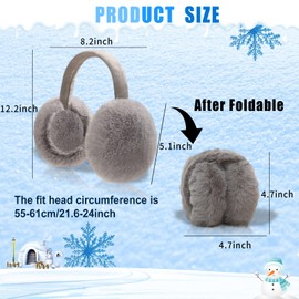 SOMUCH Soft Plush Warmer Winter Warm Earrings Ear Muffs for Women Men Fashion Color Earflap Outdoor Cold Protection Ear Cover (White+Gery)