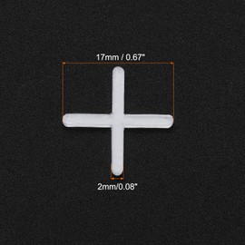 HARFINGTON 200pcs Tile Spacers 2mm Hard Plastic Cross Tiles Leveler Spacer Installation Ceramic Spacing Clips for Wall Floor