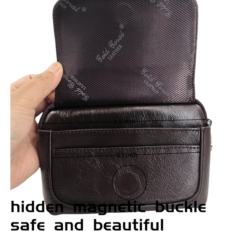 Genda 2Archer Mens Leather Small Belt Waist Bag Wallet Phone